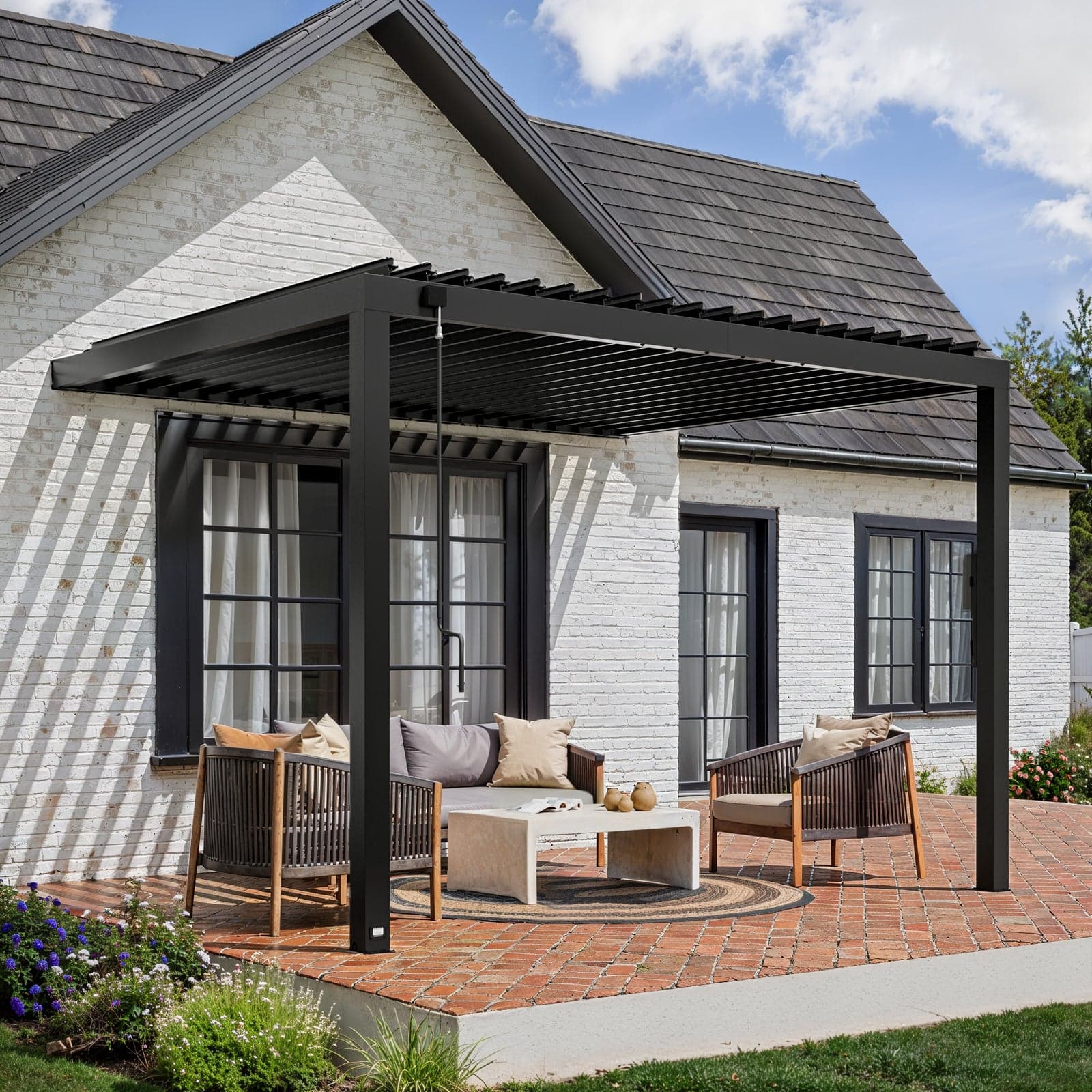 Pergola Aspen 10×10 — acier blanc pur